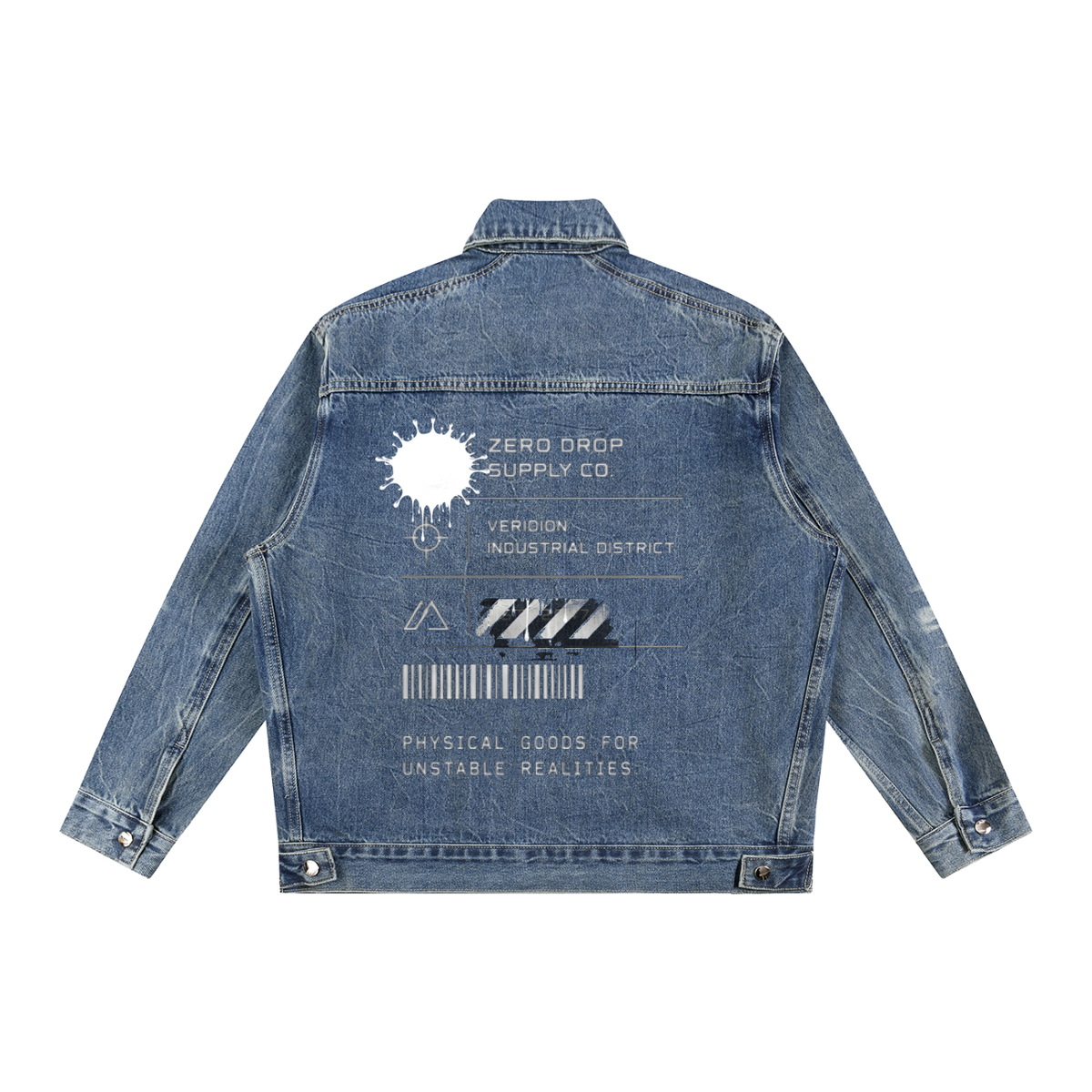 Vintage Wash Zip Up Denim Jacket