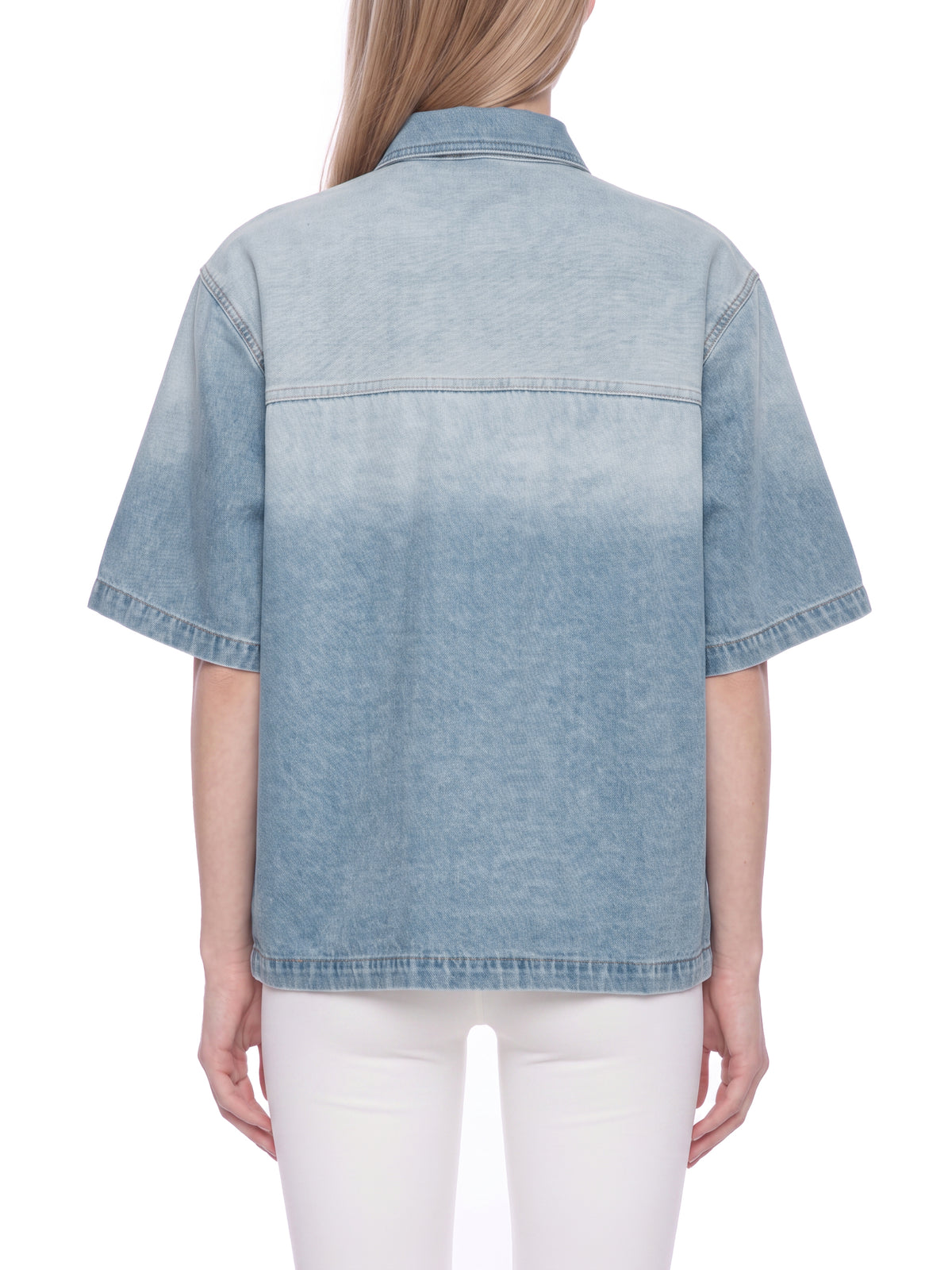 Unisex Vintage Wash Boxy Short Denim Shirt - ZERO DROP SUPPLY CO