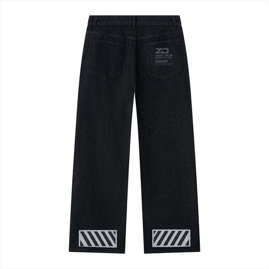 Men's Vintage Wash Wide Leg Denim Jeans