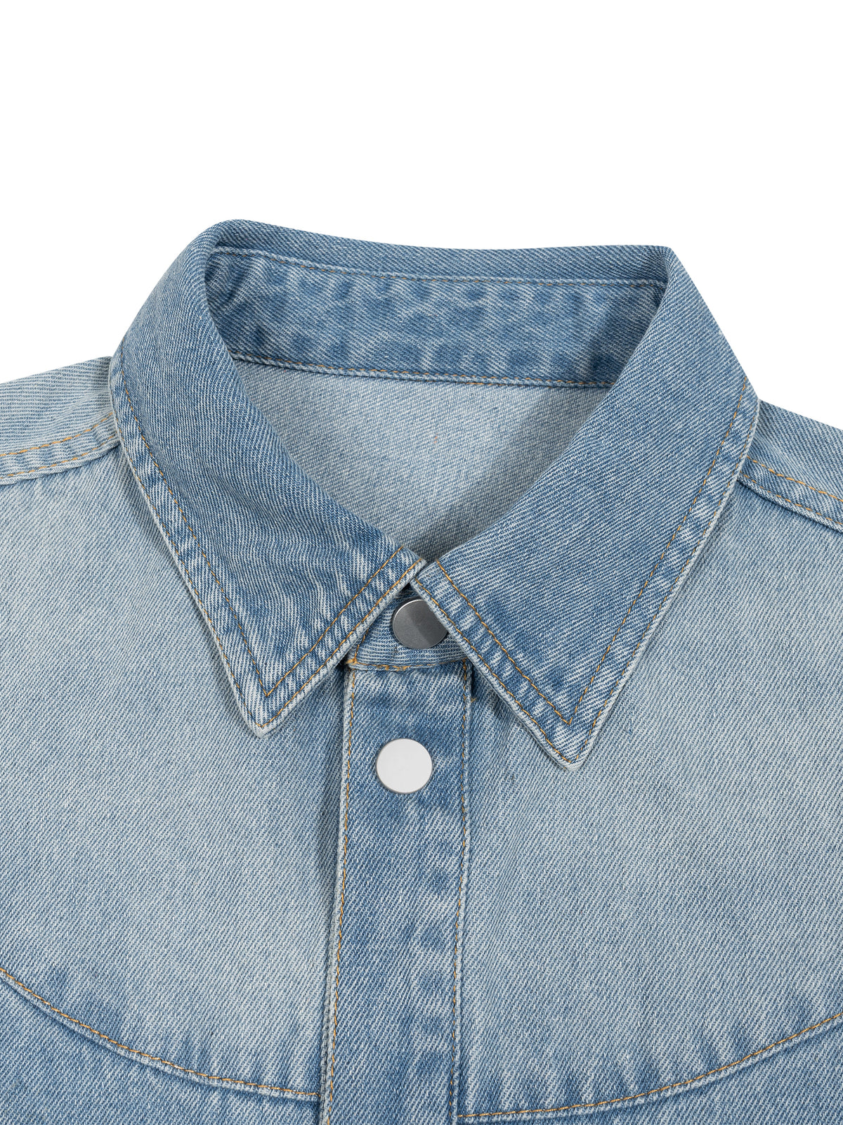 Unisex Vintage Wash Boxy Short Denim Shirt - ZERO DROP SUPPLY CO